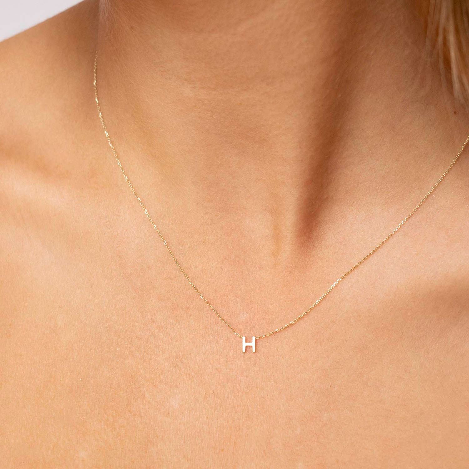 Buy/Send H Initial Pendant Gold Necklace Online- FNP
